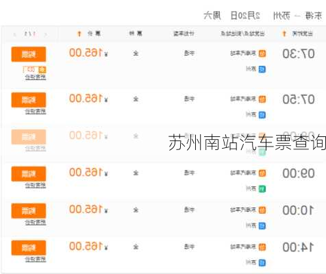 苏州南站汽车票查询
