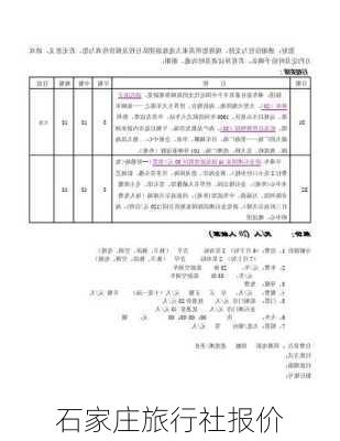 石家庄旅行社报价