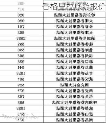 香格里拉旅游报价